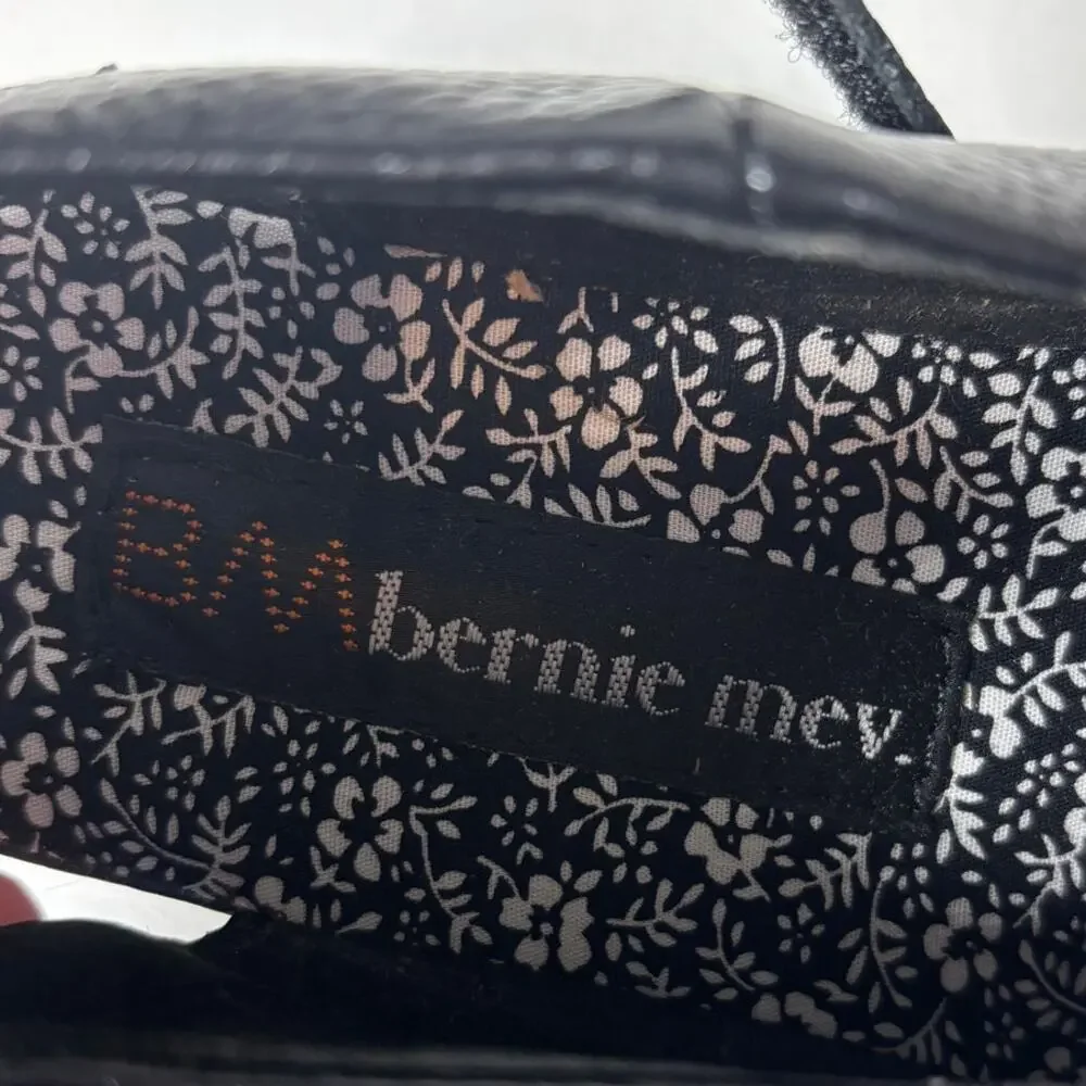 Bernie Mev NWOT Size 6 (EU 37) Mely Black Slingback Ankle Strap Wedge Sandals